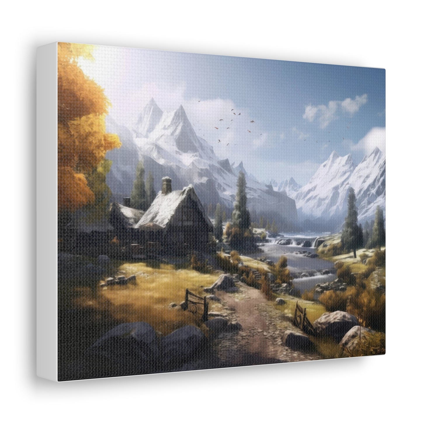 Cottage in the Mountain 10" x 8" Print Canvas