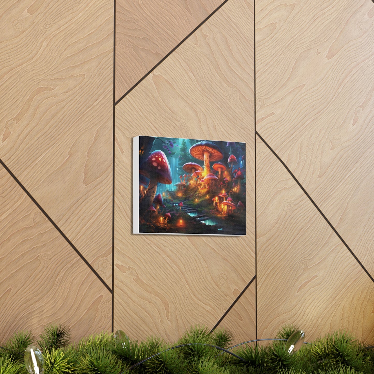 Mushroom Village 10" x 8 Canvas Print.