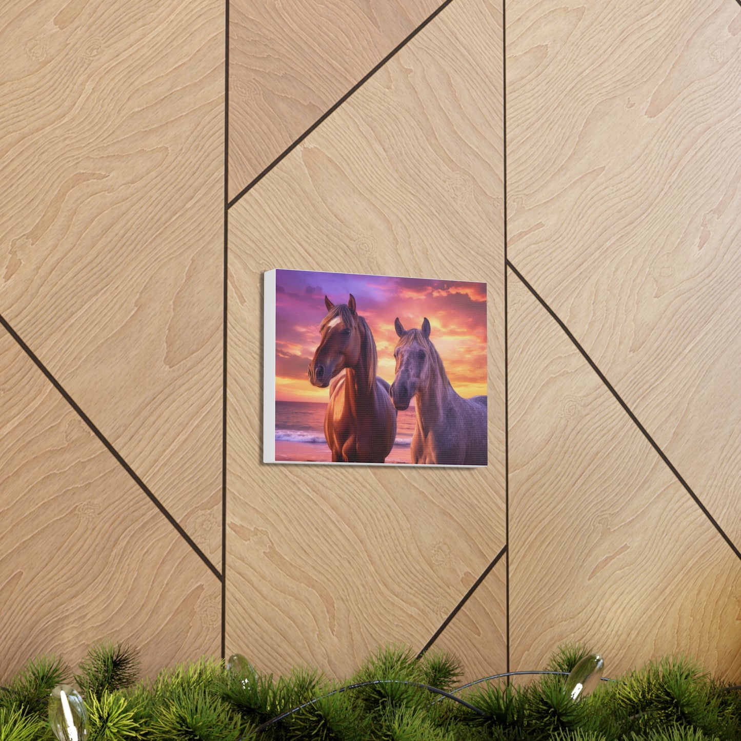 Sweet Horse Romance 10" x 8" Canvas Print