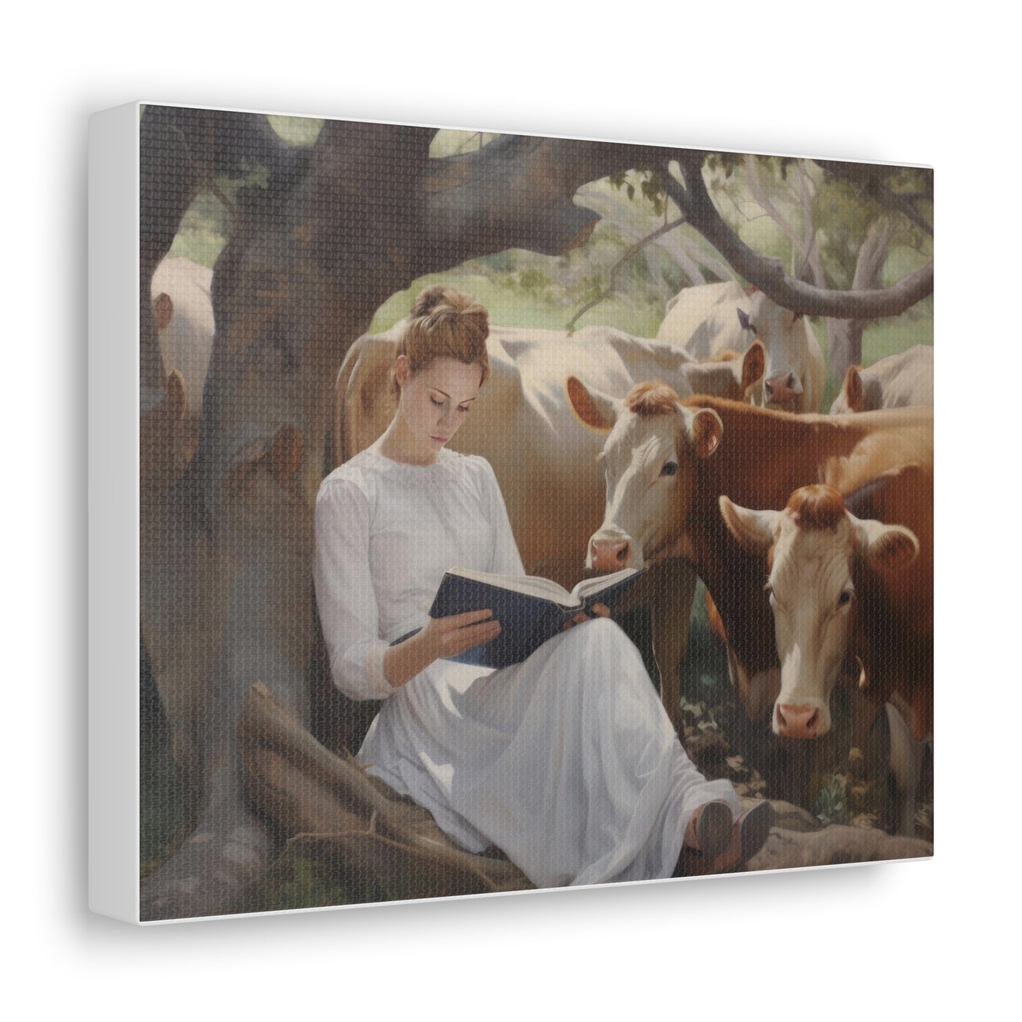 Cow Stories 10" x 8" Canvas Print