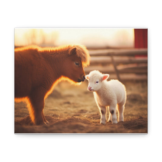 Barn Yard Buddies 10" x 8" Canvas Print