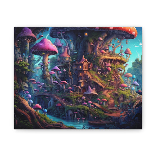 Mushroom Village #2 10" x 8" Canvas  Print