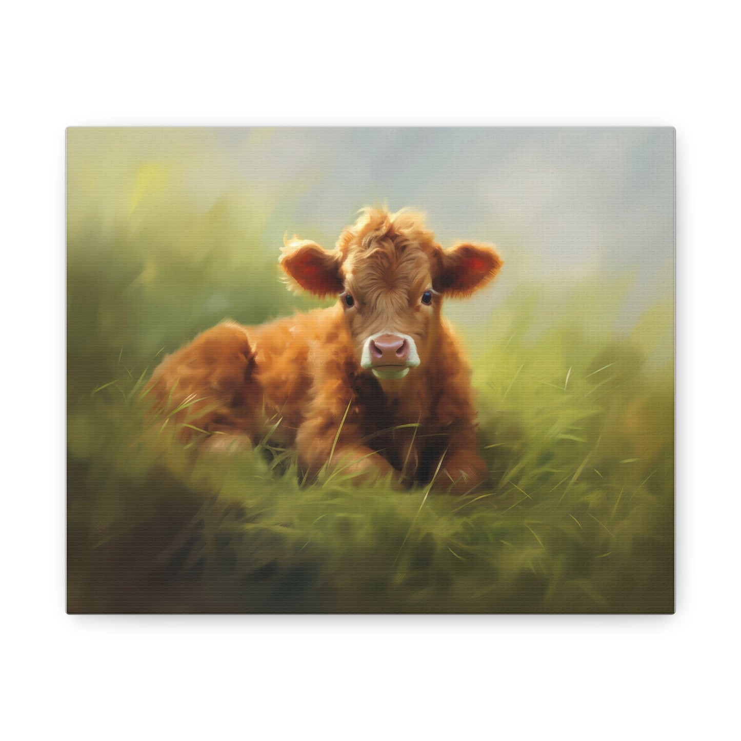 Cute Baby Cow 10" x 8" Canavs Print