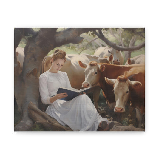 Cow Stories 10" x 8" Canvas Print