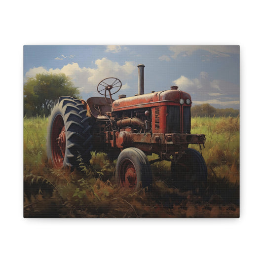 'Days Gone By" Tractor Painting 10" x 8" Canvas Print